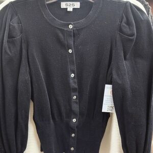 525 Black Button-Up Cardigan